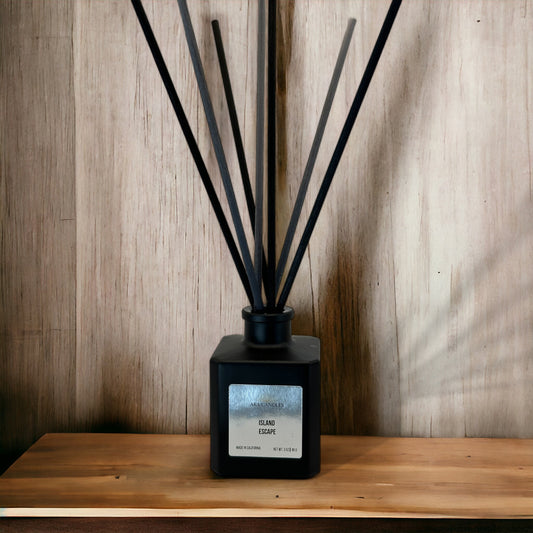 Matte Black Cube Reed Diffuser Bottle